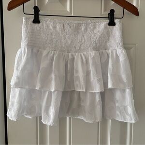 Lilly Pulitzer Tahlia Skirt Cover Up White Poly Crepe Swirl EUC Small